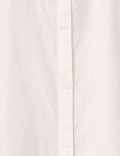 Chemise manches 3/4 brodée ecru femme