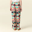 Pantalon large fluide orange femme