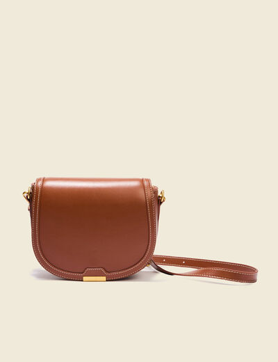Sac besace arrondi marron femme