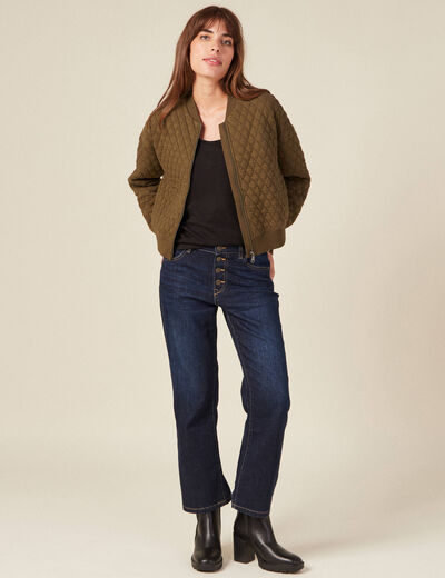 Gilet bomber matelassé vert kaki femme