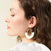 Boucles d'oreilles pendantes ecru femme