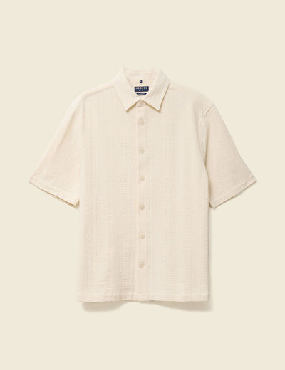Chemise boyfriend manches courtes ecru homme