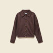 Veste oversize manches longues marron fonc&eacute; femme