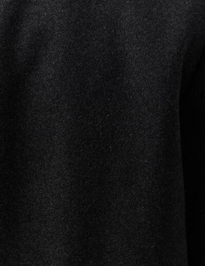 Manteau droit court col montant gris fonc&eacute; homme