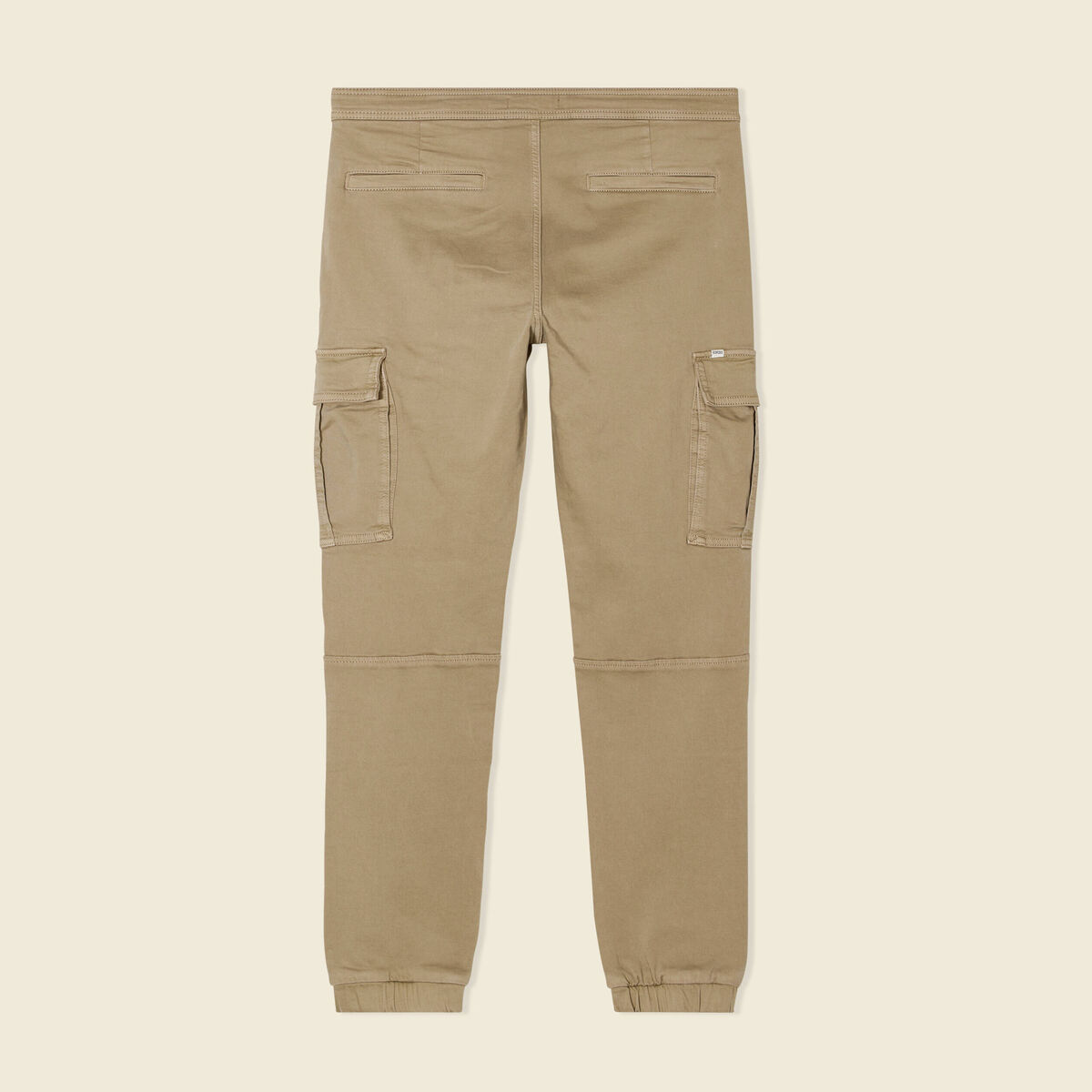 Pantalon battle bas resserr&eacute; taupe homme