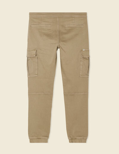 Pantalon battle bas resserr&eacute; taupe homme