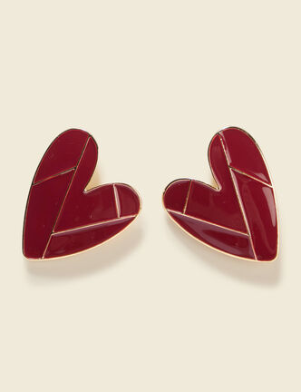 Boucles d'oreilles rouge femme