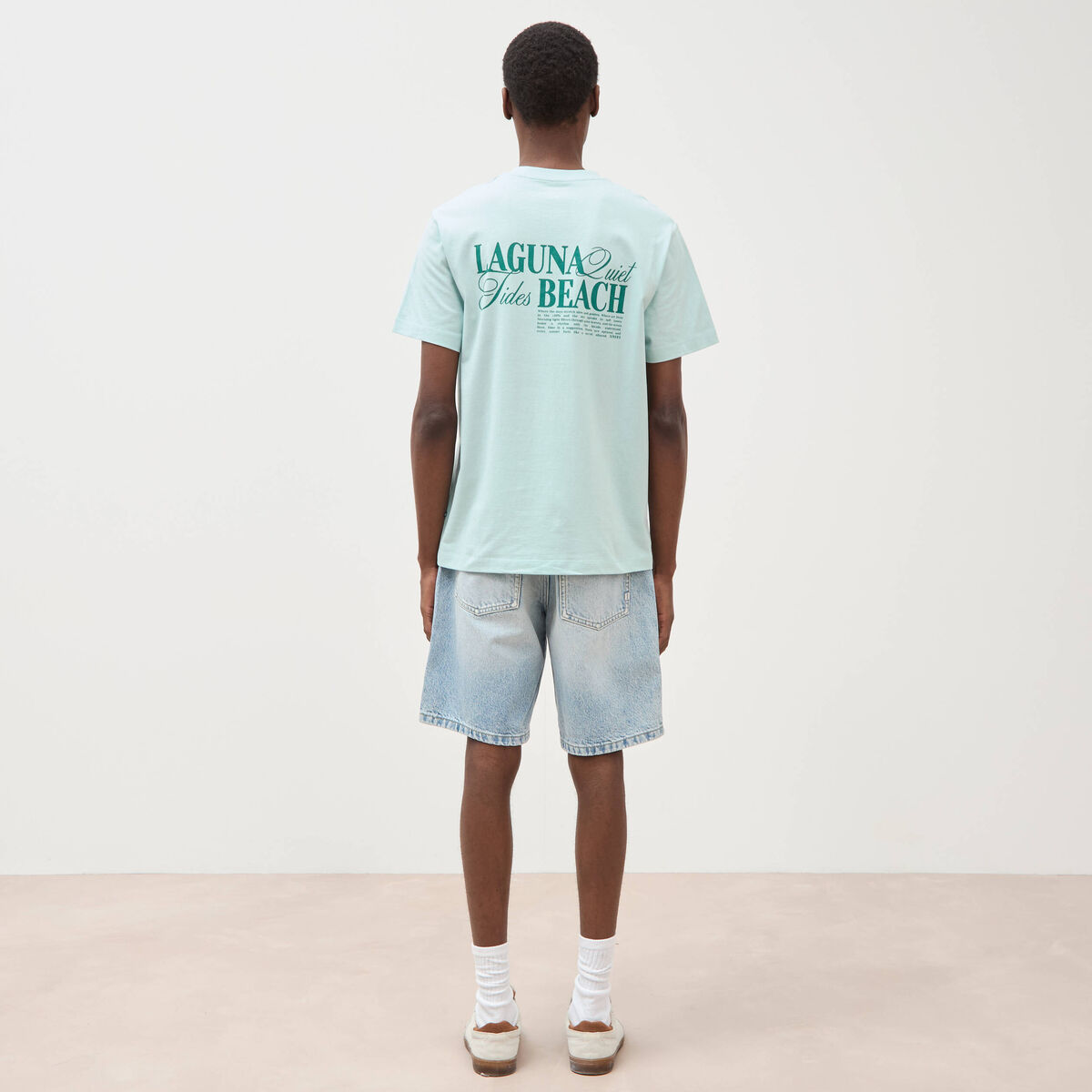 T-shirt en coton bleu gris homme