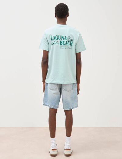 T-shirt en coton bleu gris homme