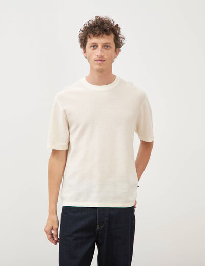 T-shirt en coton ecru homme