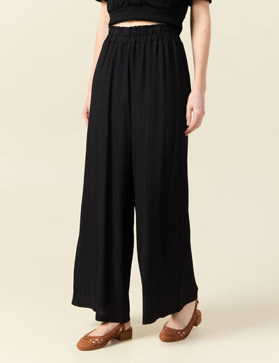 Pantalon large noir femme