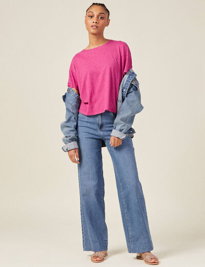 T-shirt manches courtes violet clair femme