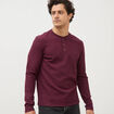 T-shirt manches longues prune homme