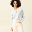 Blouse manches longues bleu ciel femme