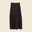Jupe longue droite satin noir femme