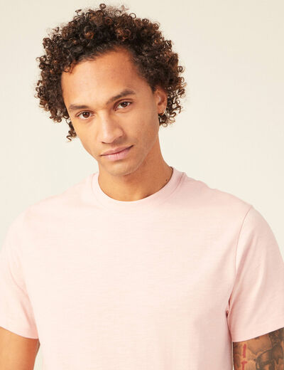 T-shirt éco-responsable rose clair homme