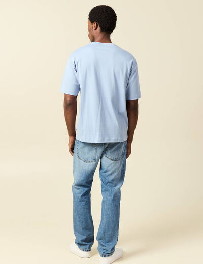 T-shirt manches courtes bleu gris homme