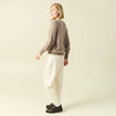 Pull col V manches longues marron clair femme