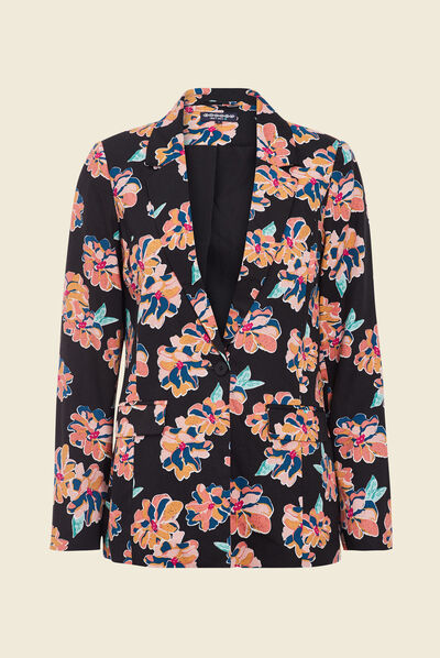 Veste esprit blazer droite noir femme
