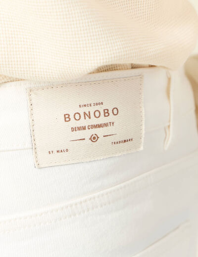 Jeans regular 5 poches denim blanc homme