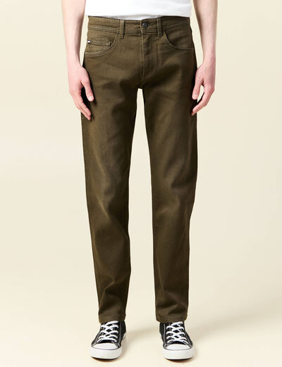 Jeans straight longueur 32 denim taupe homme