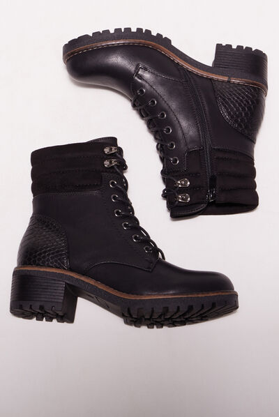 Bottines crantées noir femme