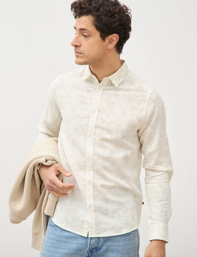 Chemise manches longues blanc homme