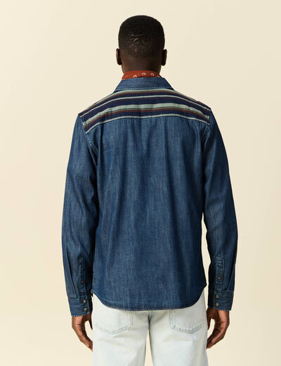 Chemise manches longues jean denim brut homme