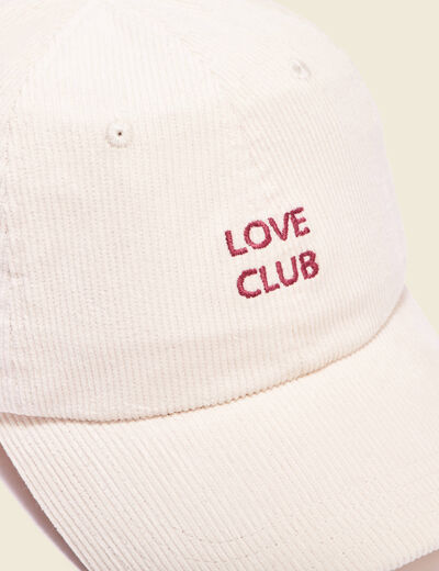Casquette velours côtelé beige femme