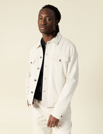Veste boutonnée sable homme