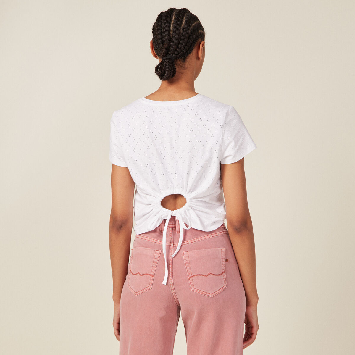 T-shirt manches courtes blanc femme