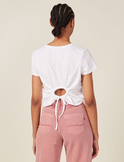 T-shirt manches courtes blanc femme