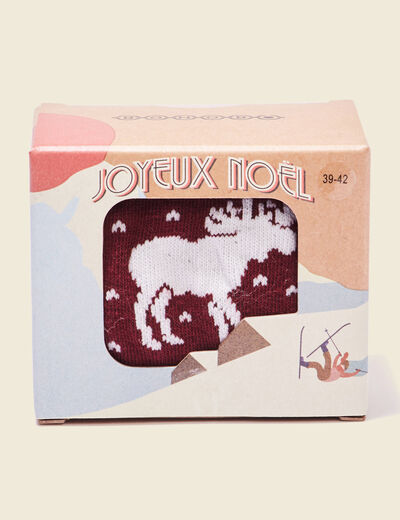 Chaussettes avec boîte prune homme