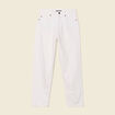 Jeans straight 5 poches denim blanc femme