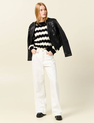 Pull manches longues noir femme