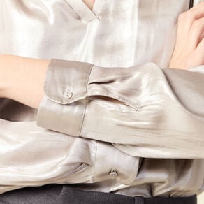 blouse manches longues irisee gris argent femme Blouse manches longues irisée gris argent femme