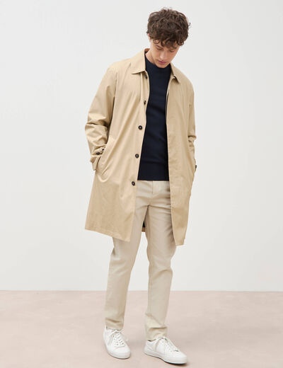 Pull manches longues col rond bleu marine homme