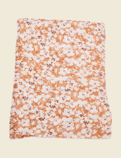 Foulard plissé beige femme
