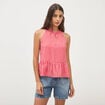 Top droit sans manches rouge femme