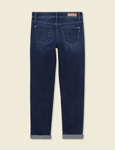 Jeans girlfriend taille haute denim dirty femme