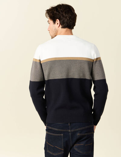 Pull manches longues bleu marine homme
