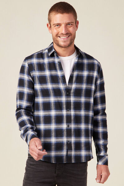 Chemise manches longues bleu electrique homme