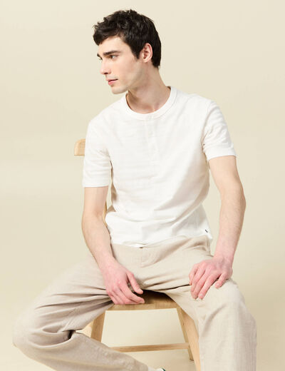 T-shirt en coton ecru homme