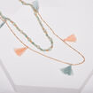 Collier 2 rangs bleu marine femme