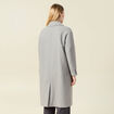Manteau oversize long gris femme
