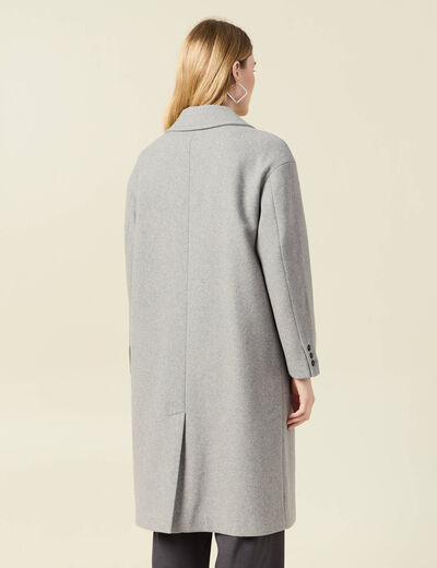 Manteau oversize long gris femme