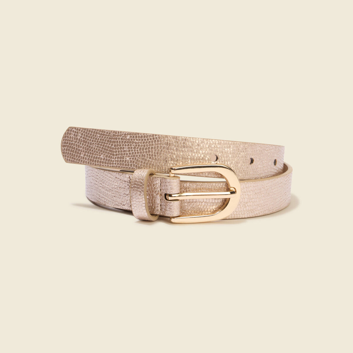 Ceinture fine couleur or femme