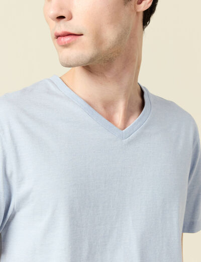 T-shirt manches courtes homme bleu gris homme