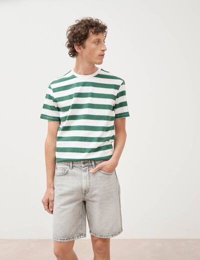 Bermuda en jean coton denim snow gris homme