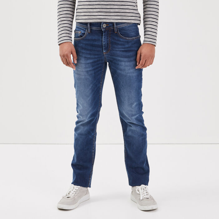 Jeans straight denim stone homme